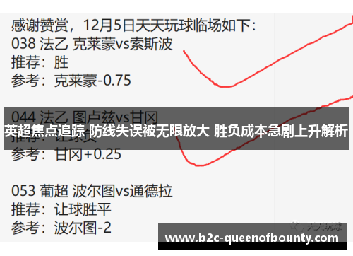 英超焦点追踪 防线失误被无限放大 胜负成本急剧上升解析 英超焦点追踪 防线失误被无限放大 胜负成本急剧上升解析